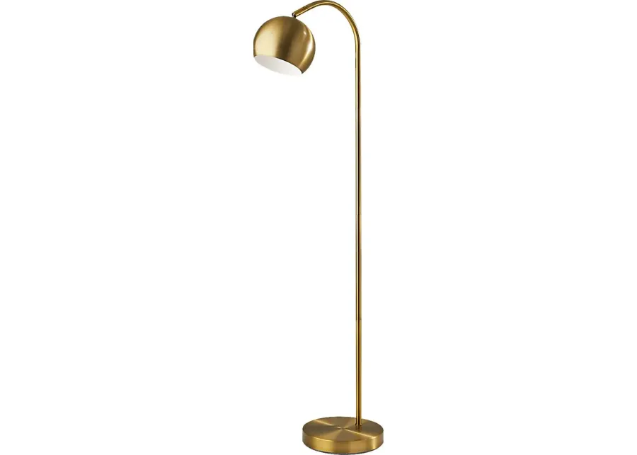 Ithaca Place Brass Floor Lamp-Brass