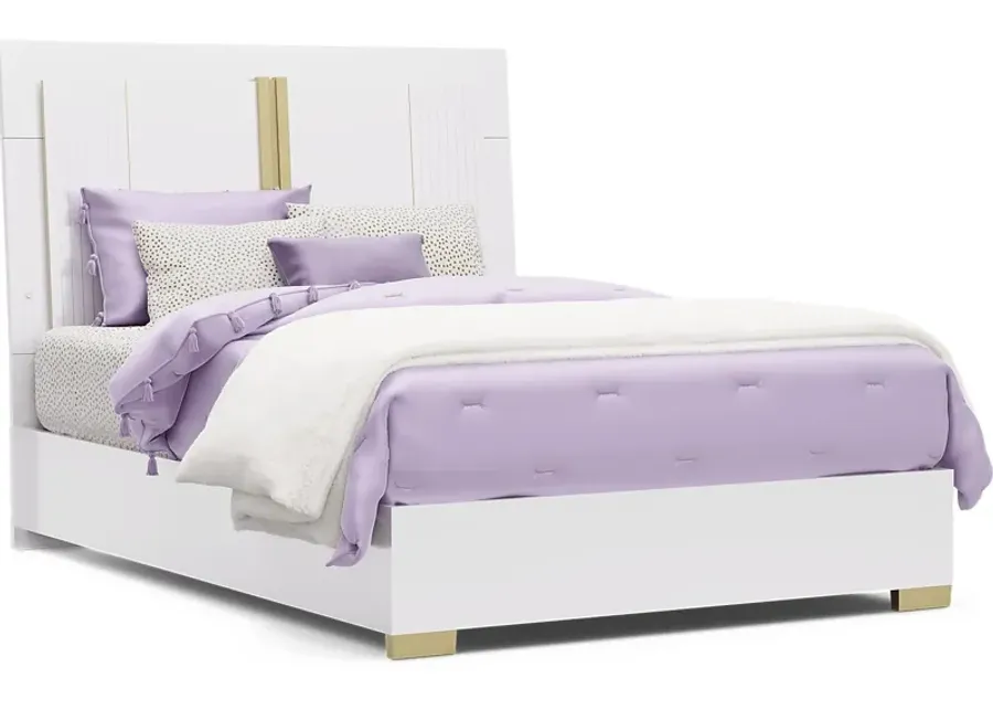 Kids Valentina White Full Sleigh Bed-59.13