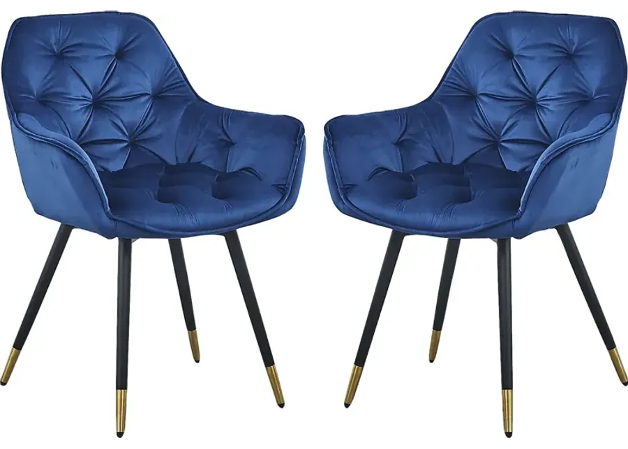 Berkhansted Blue Arm Chair, Set of 2-Blue