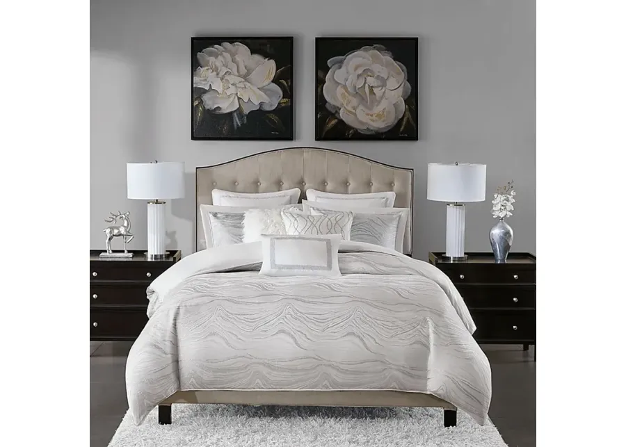 Porteous White 9 Pc King Comforter Set-White