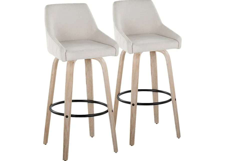 Ashlynd IV Cream Swivel Barstool, Set of 2-22