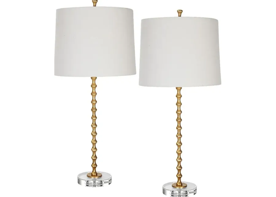 Velarde Way Gold Table Lamps, Set of 2-Gold