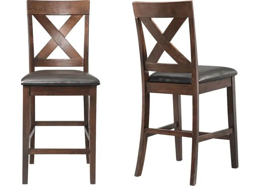 Petalbite Espresso Counter Height Stool, Set of 2-Espresso
