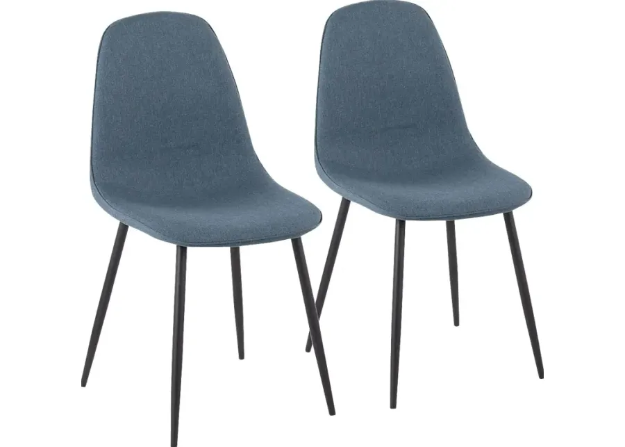 Faye Lane I Blue Side Chair, Set of 2-Blue