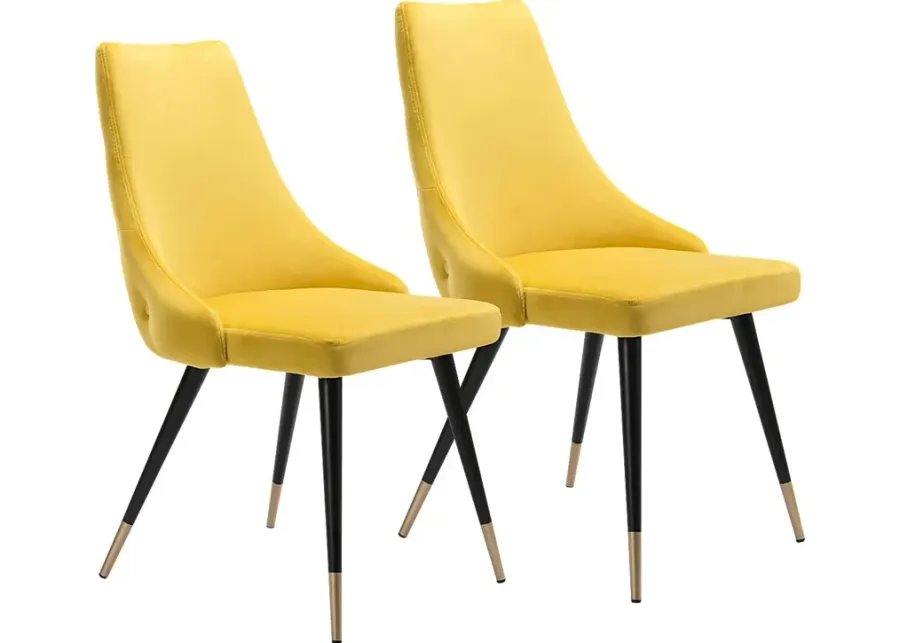 Solveig Yellow Side Chair, Set of 2-Yellow
