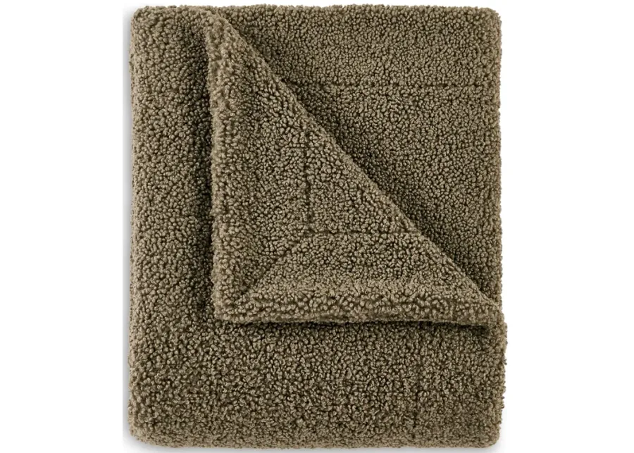 Teddy Throw Blanket - Dark Oak