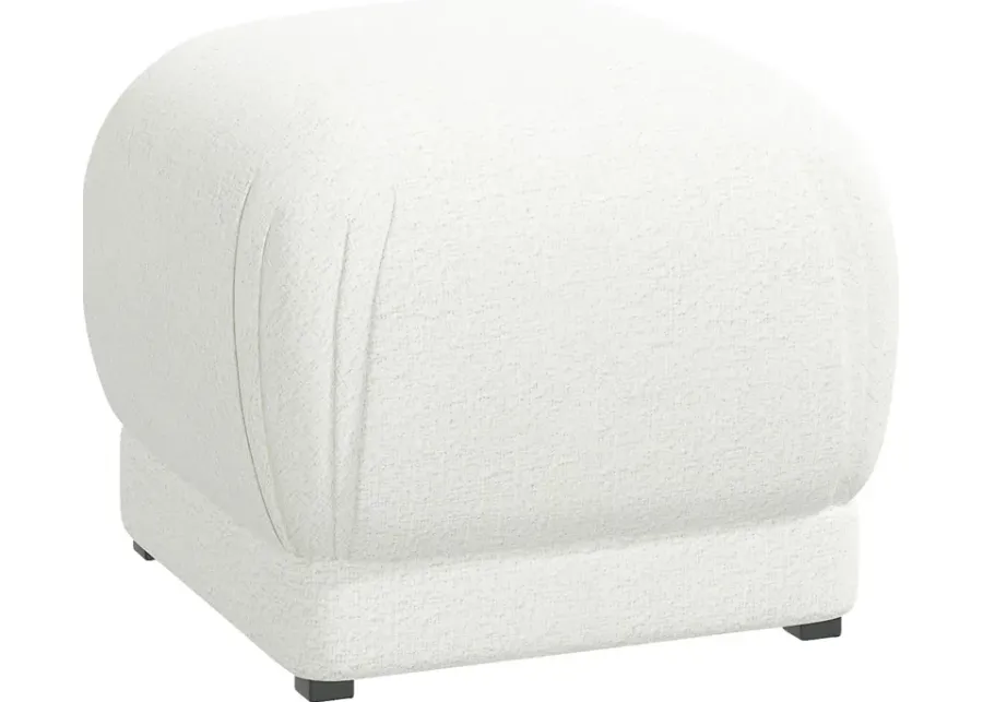 Barn Chic White Ottoman-White