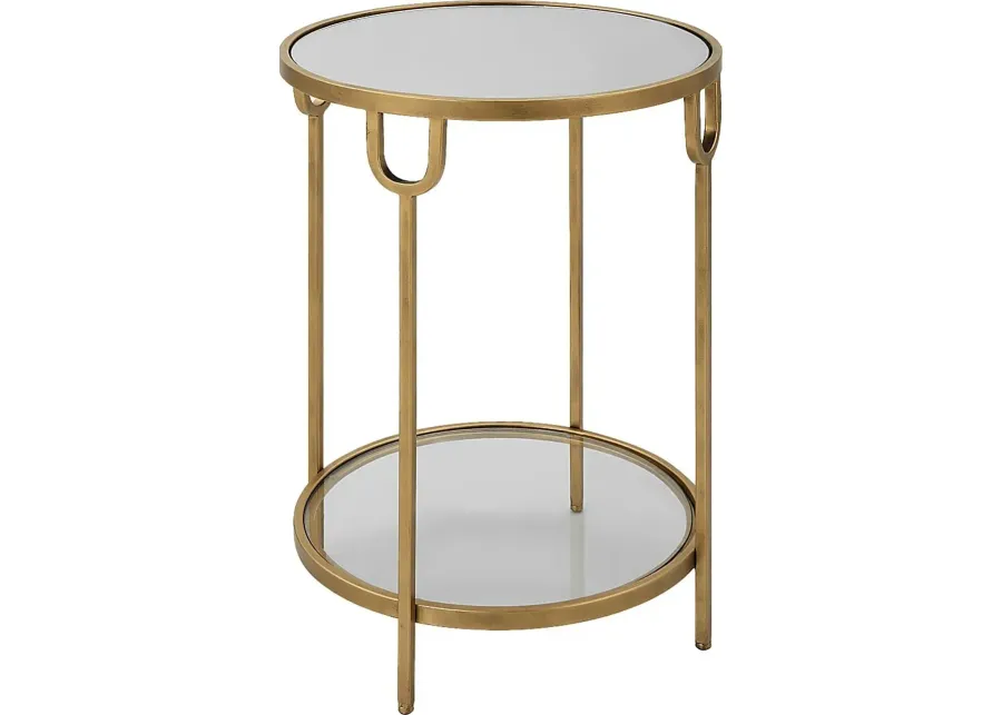 Eriska Gold Accent Table-Gold