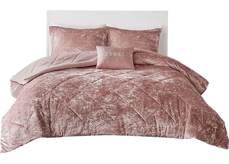 Bajaro Blush King Comforter Set-Blush