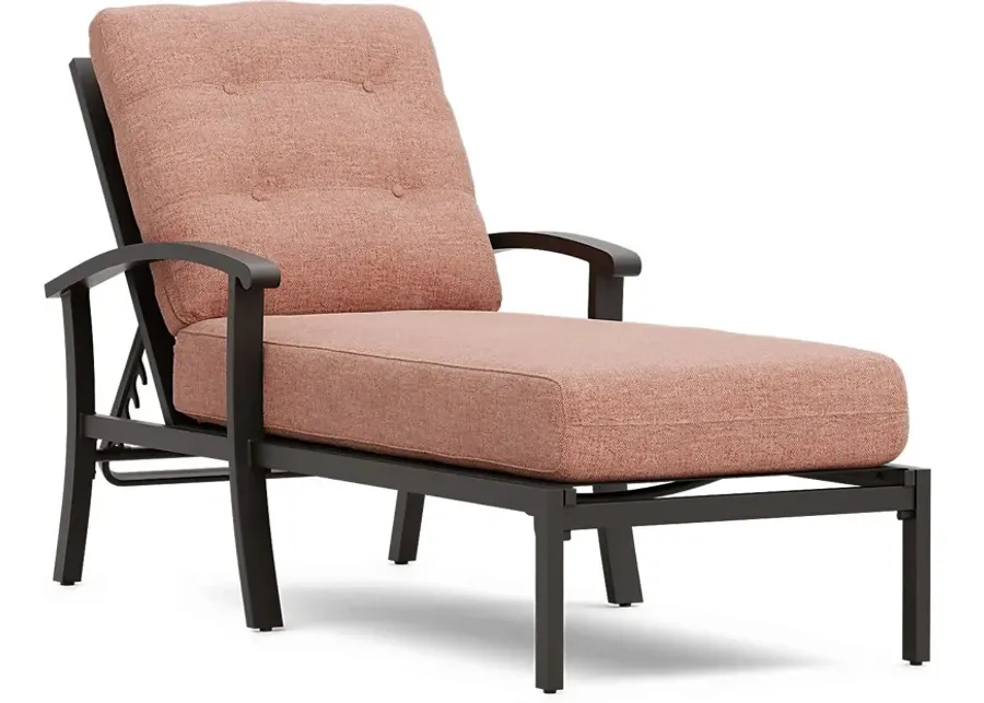 Lake Breeze Aged Bronze Outdoor Chaise with Terracotta Cushions-29.5