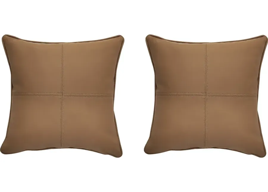 Barnwell Caramel Indoor/Outdoor Accent Pillows (Set of Two)-Caramel