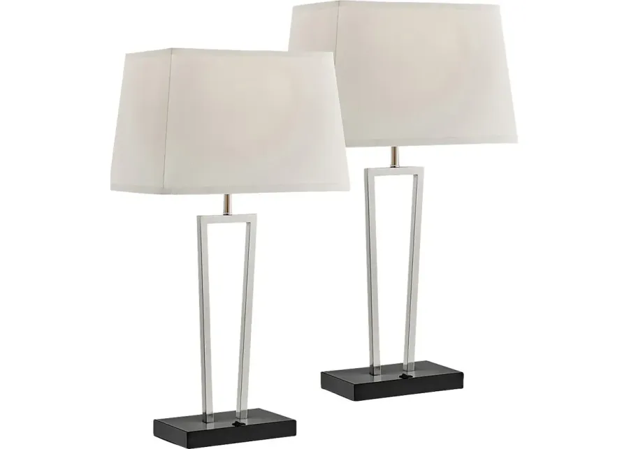 Canosa Cove Nickel Table Lamps, Set of 2-Nickel