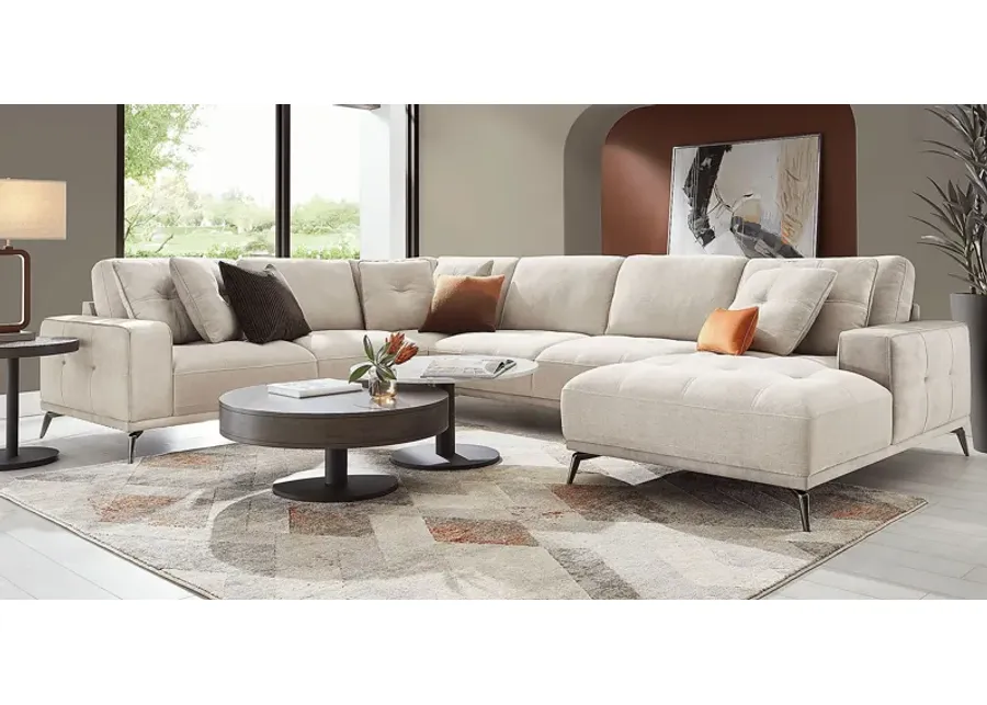 Valencia Light Gray 4 Pc Sectional-147