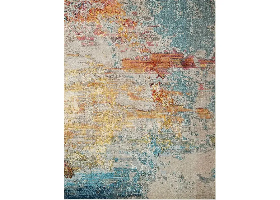Stormy Skies Blue 7'10 x 10'6 Rug-Gray