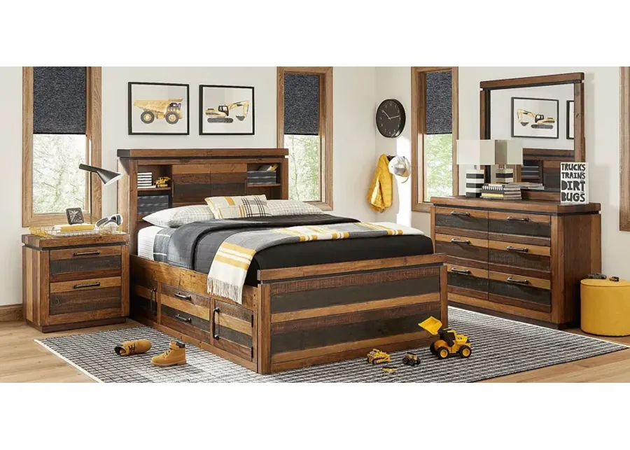 Kids Westover Hills Jr. Brown Twin Bookcase Bedroom-40.75