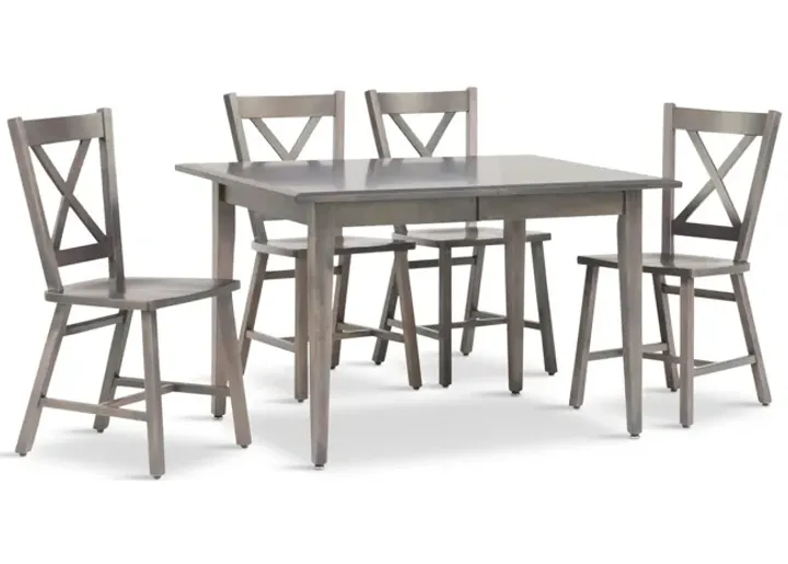 Eagle Mountain Extension Table With 4 X Back Chairs - Grey