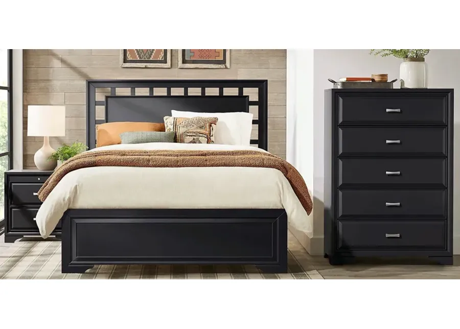 Belcourt Black 5 Pc Queen Lattice Bedroom-66.25