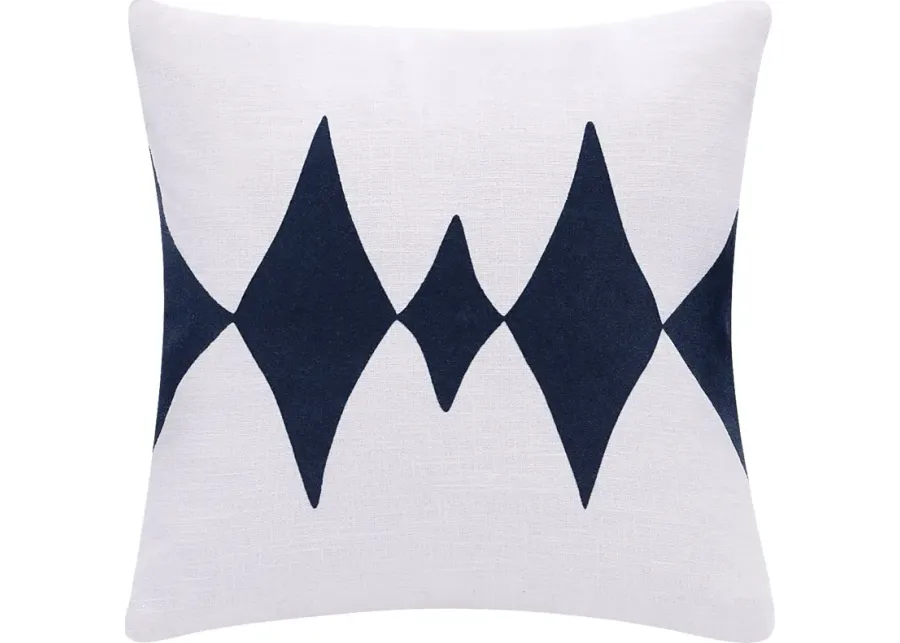 Stacy Garcia Vril Dark Blue/White Accent Pillow-Dark Blue, White