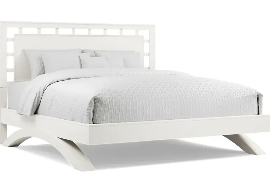 Belcourt White 3 Pc King Lattice Arch Bed-85.4