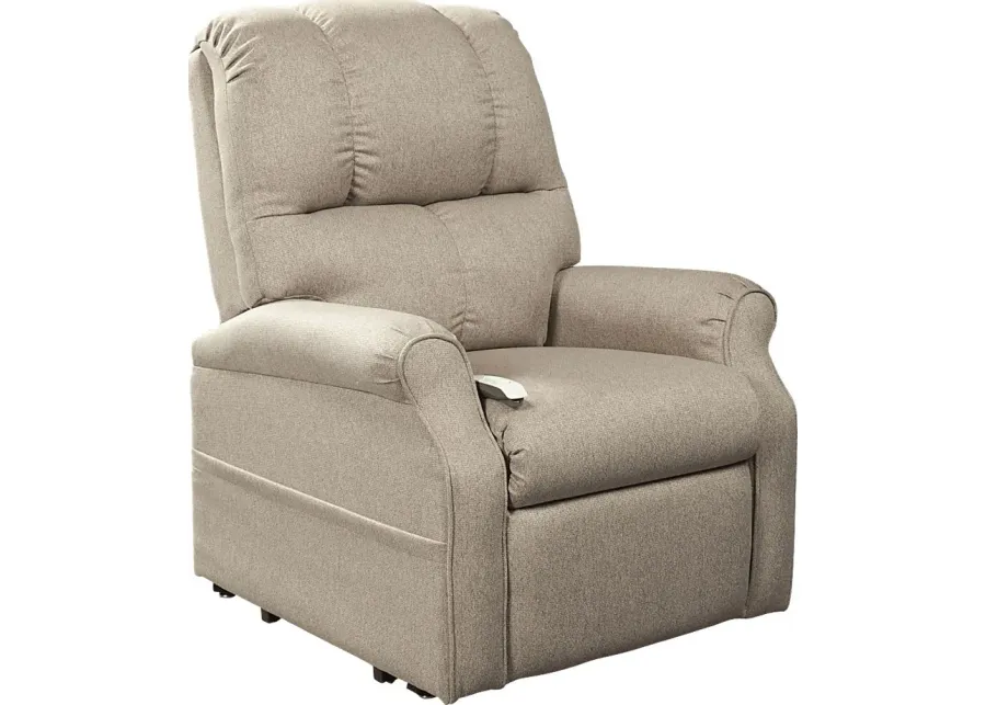 Pentonshire Beige Lift Chair Dual Power Recliner-Beige