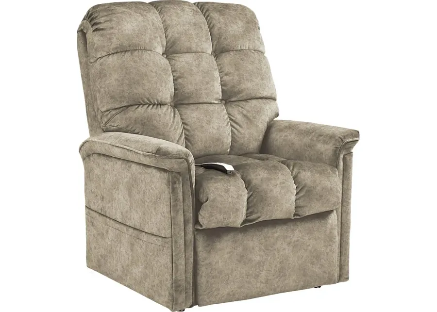 Narin Beige Lift Chair Dual Power Recliner-Beige