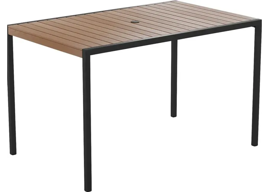 Outdoor Renoldor Brown Rectangular Dining Table-Brown
