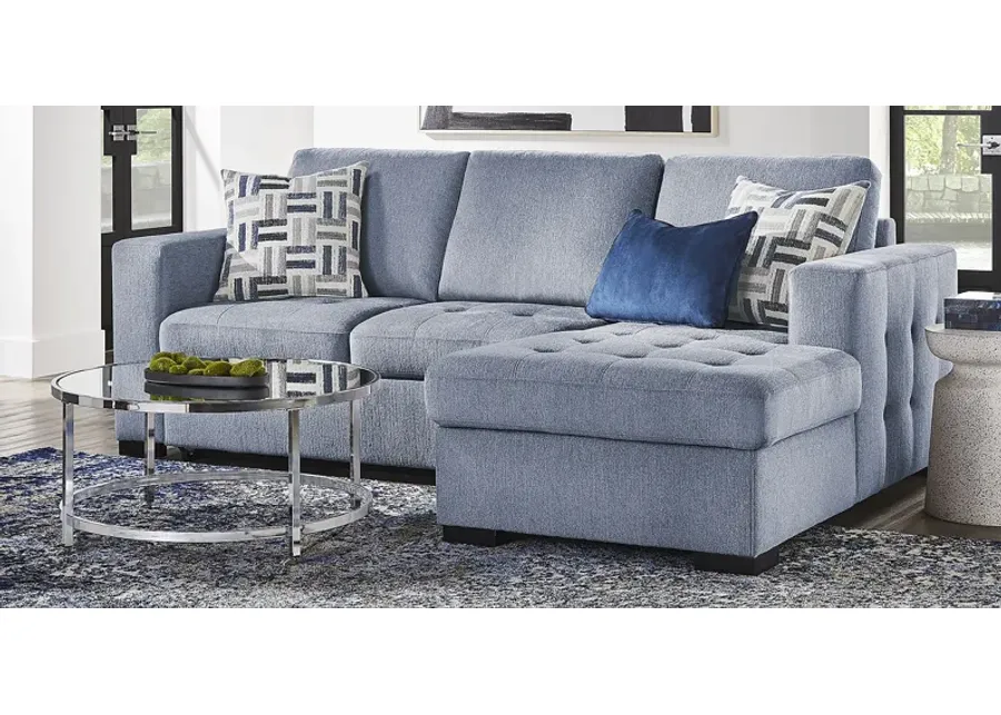 Geneva Blue 2 Pc Sleeper Sectional-99