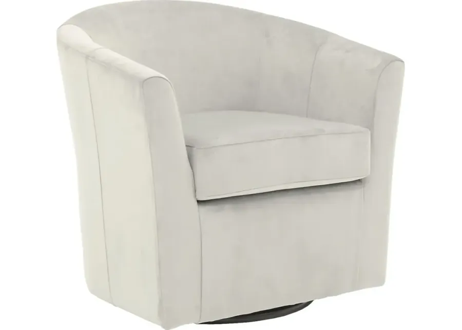 Lughala I Pewter Swivel Accent Chair-Pewter