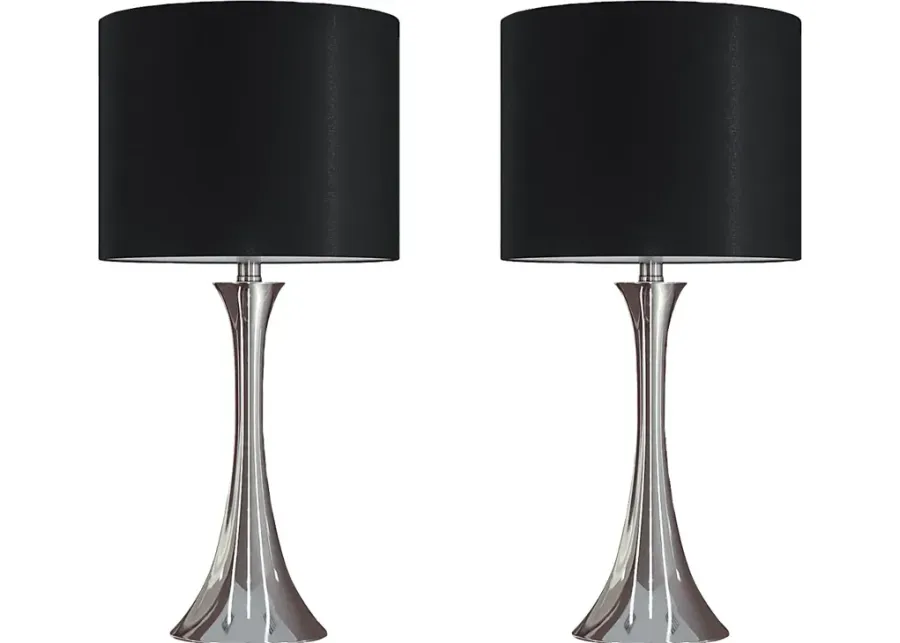 Keely Alley Black Table Lamps, Set of 2-Black