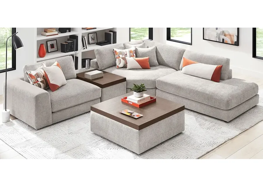 Gray 4 Pc ModularThree with Media Console-139.5