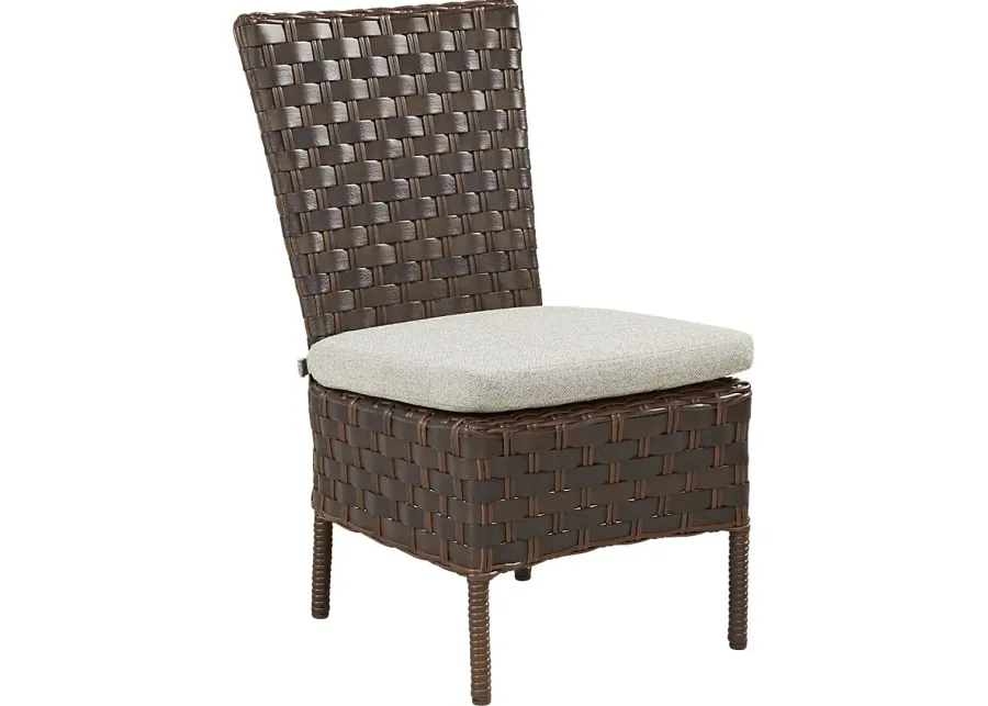 Mantra Brown Outdoor Side Chair with Ash Cushion-22.75