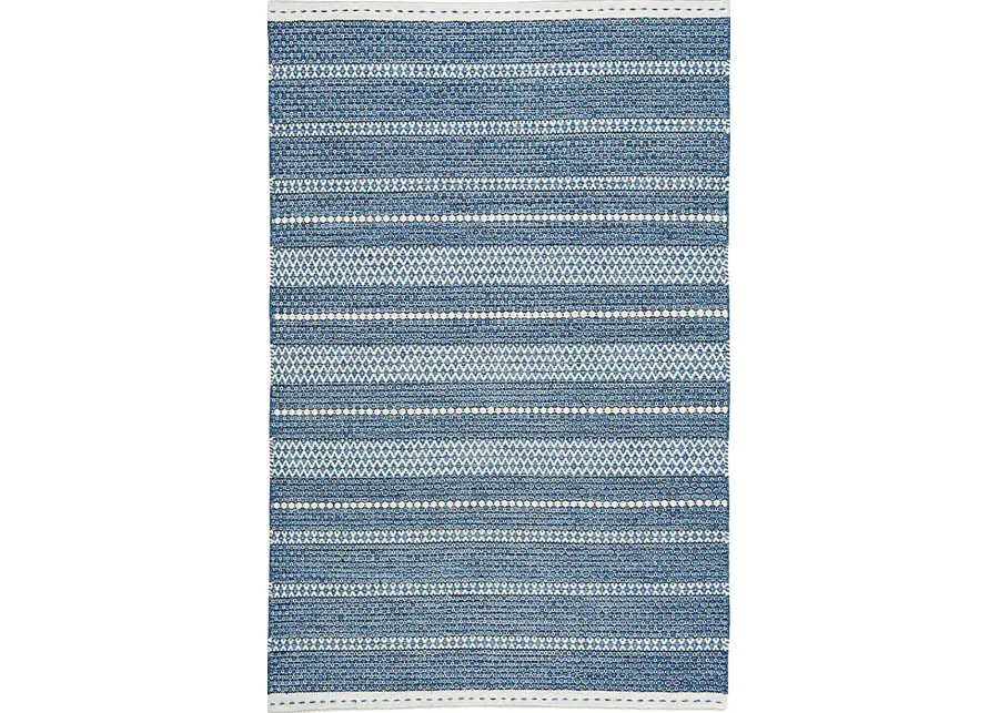 Bexnia Navy Blue 5' x 8' Rug-Blue, Navy
