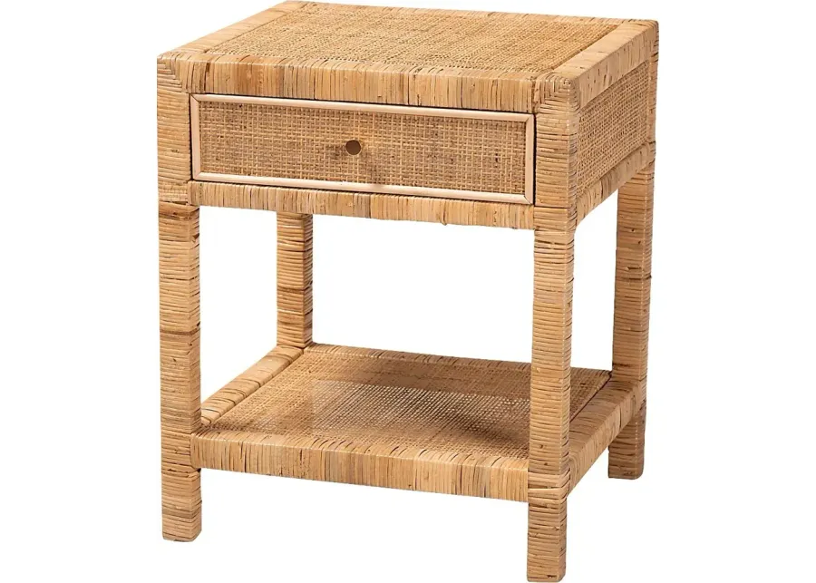 Ackerly Brown Nightstand-Brown