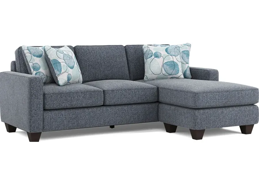 Alanis Bay Blue Sofa Chaise-90