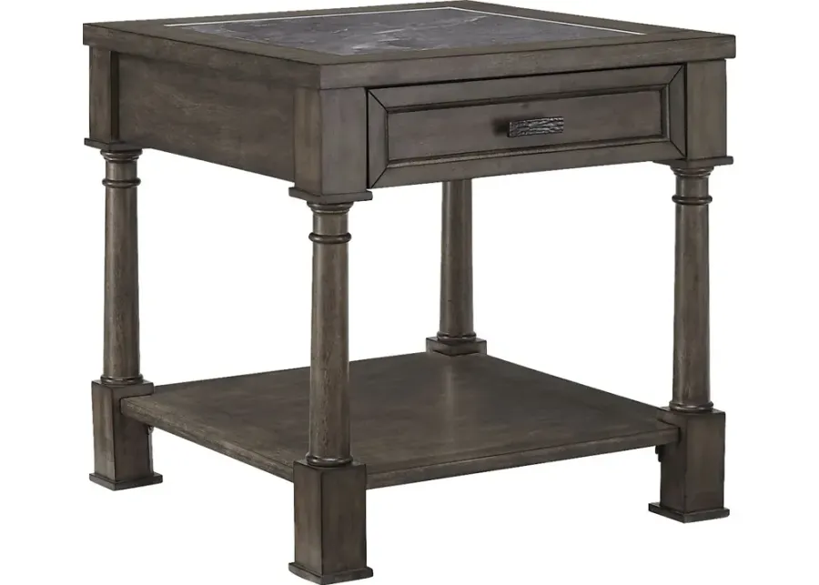 Eakins Brown End Table-Brown