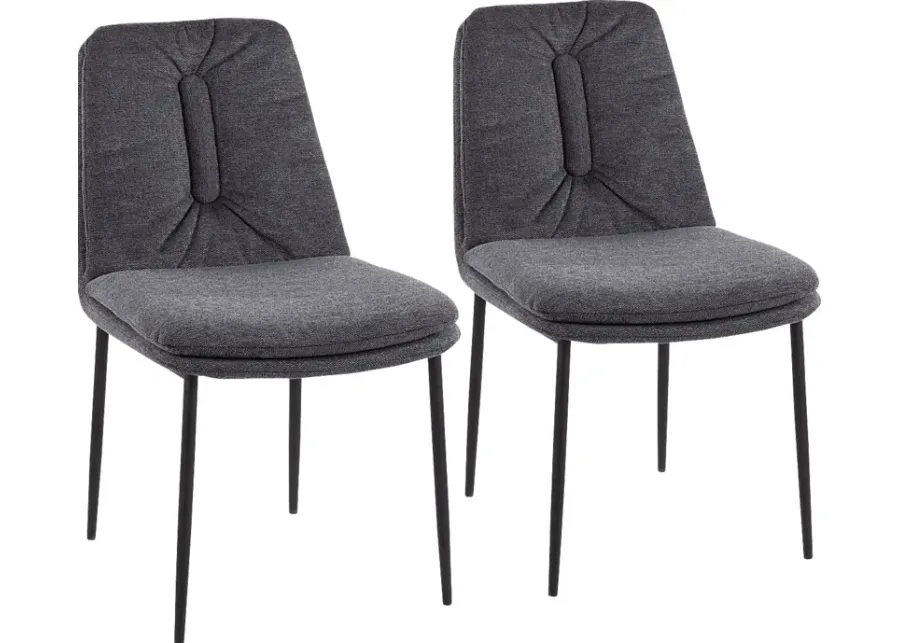 Kraemar Charcoal Side Chair, Set of 2-Charcoal