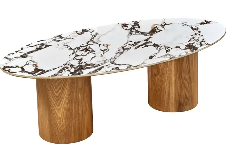 Chaytor White Marble Cocktail Table-White