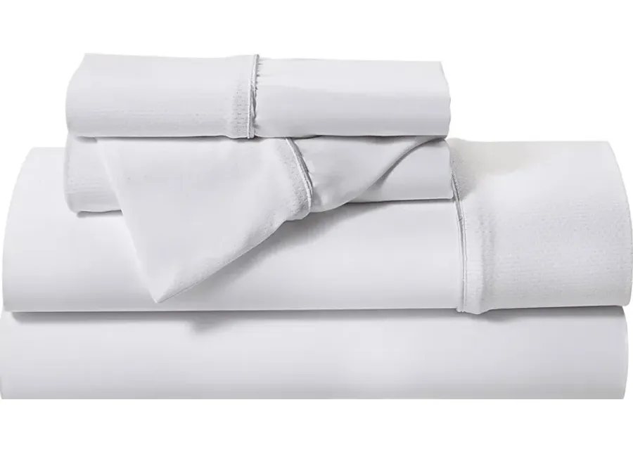 Bedgear Basic Bright White 4 Pc Queen Bed Sheet Set-White