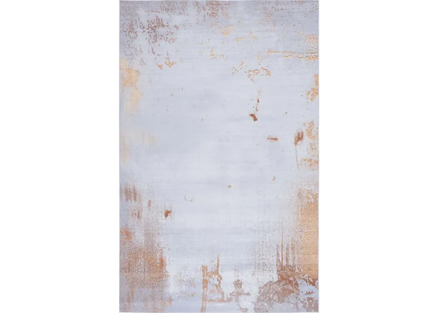 Girovi Gray/Rust 6' x 9' Rug-Rust, Gray