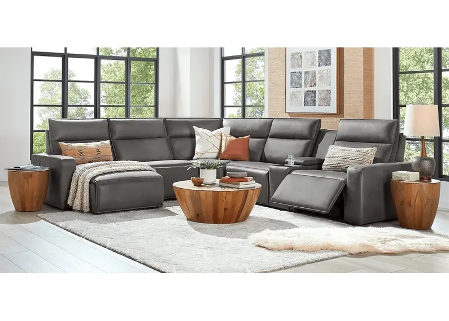 Charcoal 6 Pc Dual Power Reclining ModularTwo-135.25
