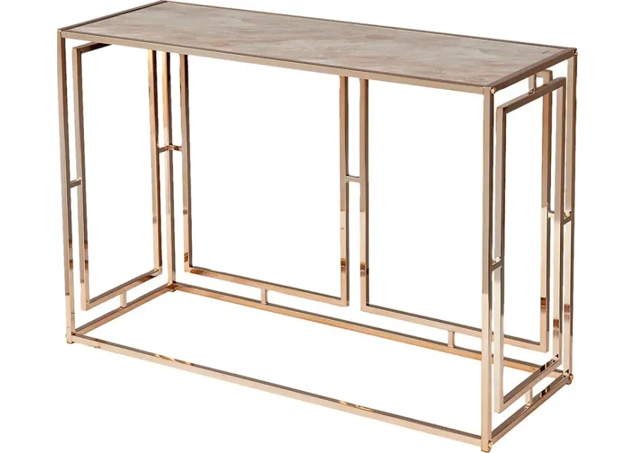 Kayview Gold Sofa Table-Gold