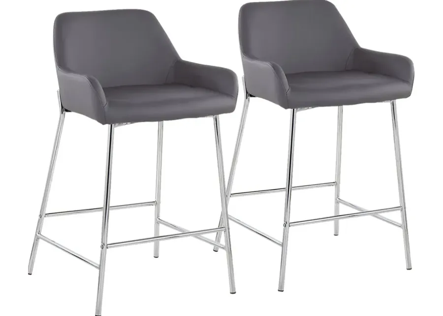 Rimcrest III Gray Counter Height Stool Set of 2-Gray