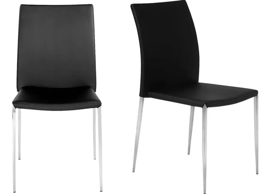 Aracobra Black Dining Chair, Set of 2-Black