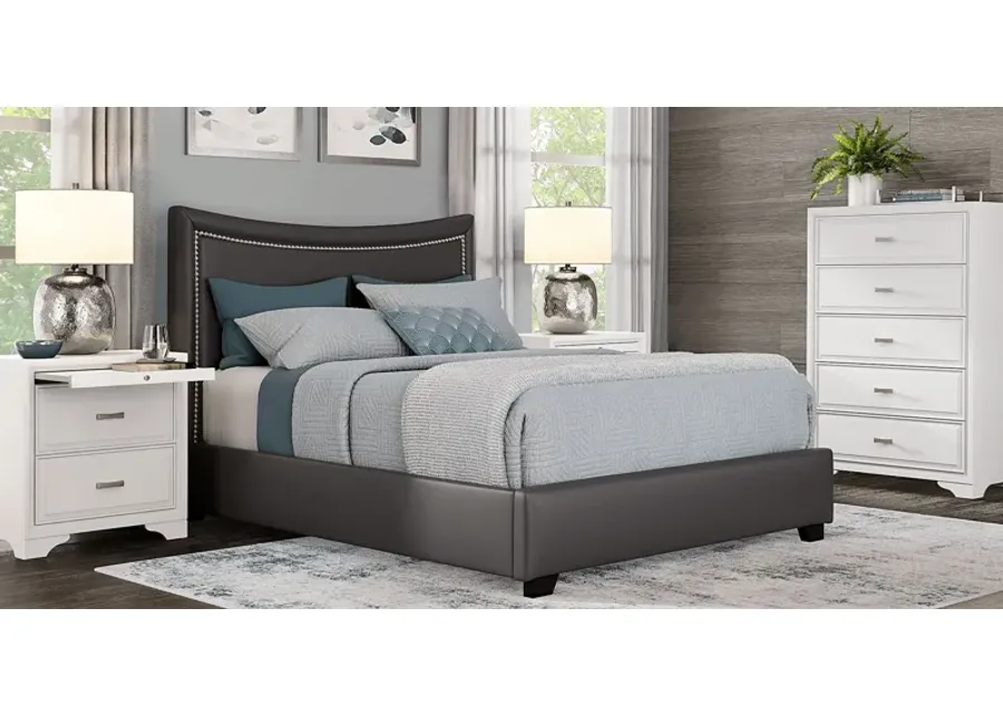 Belcourt White 5 Pc Bedroom With Genoa Gray Queen Upholstered Bed-63