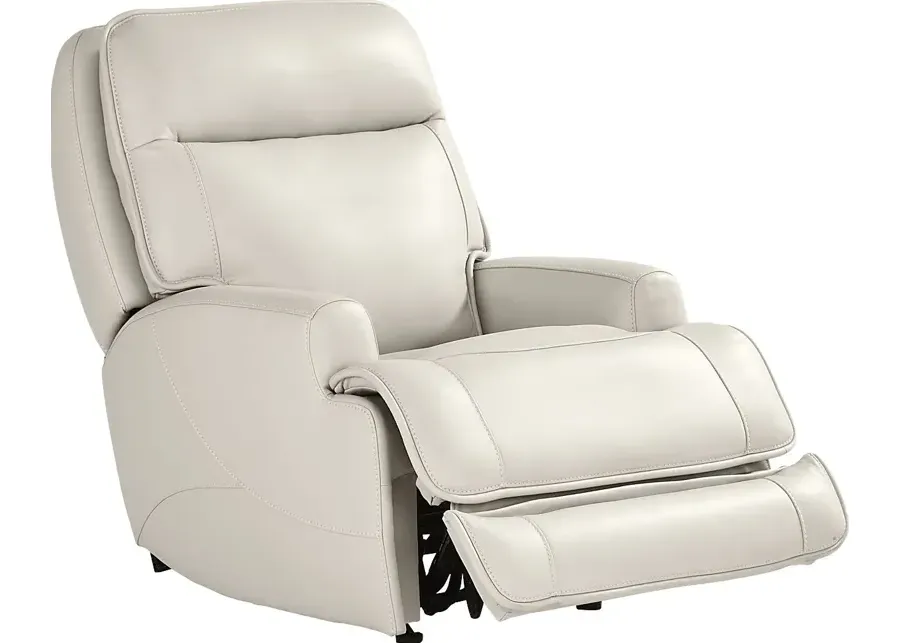 Scarborough Beige Leather Dual Power Recliner-34