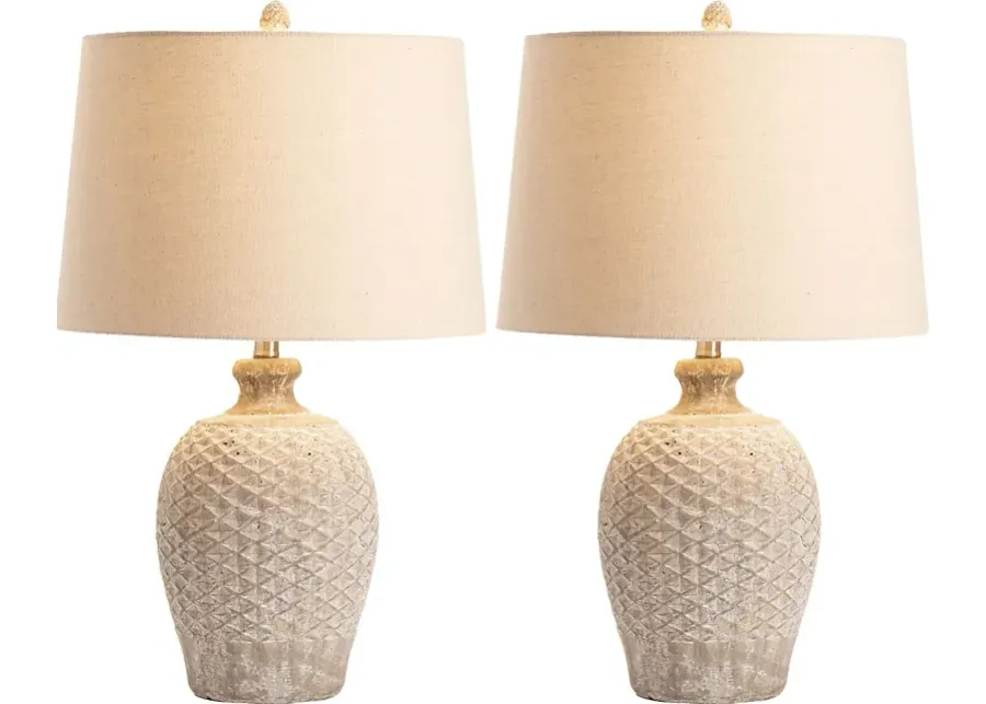 Idora Estates Cream Table Lamps, Set of 2-Cream