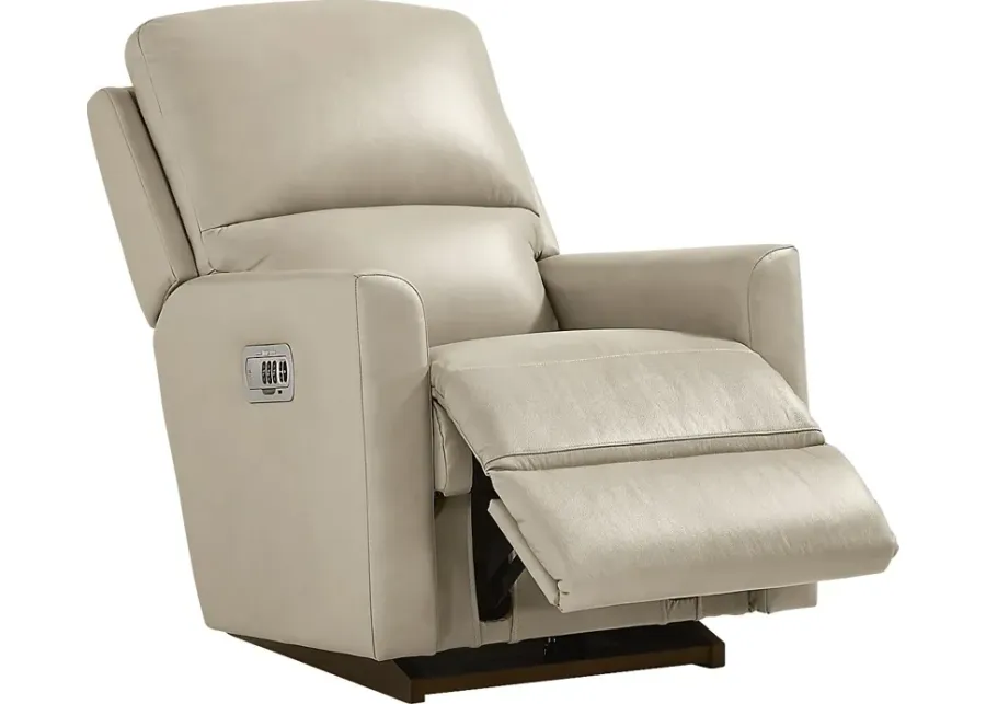 Wynne III Gray Leather Dual Power Recliner-42