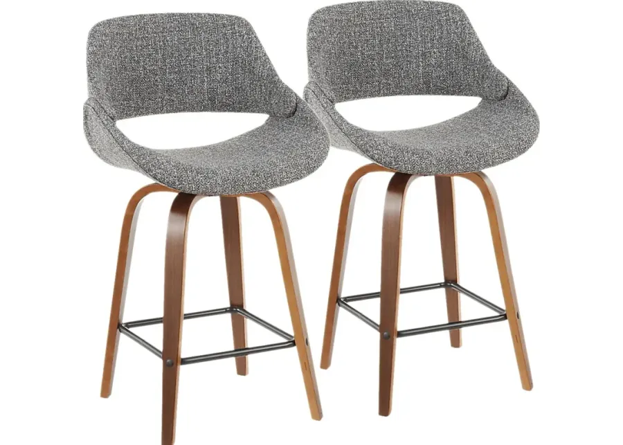 Caliborne Gray Counter Height Stool, Set of 2-Gray