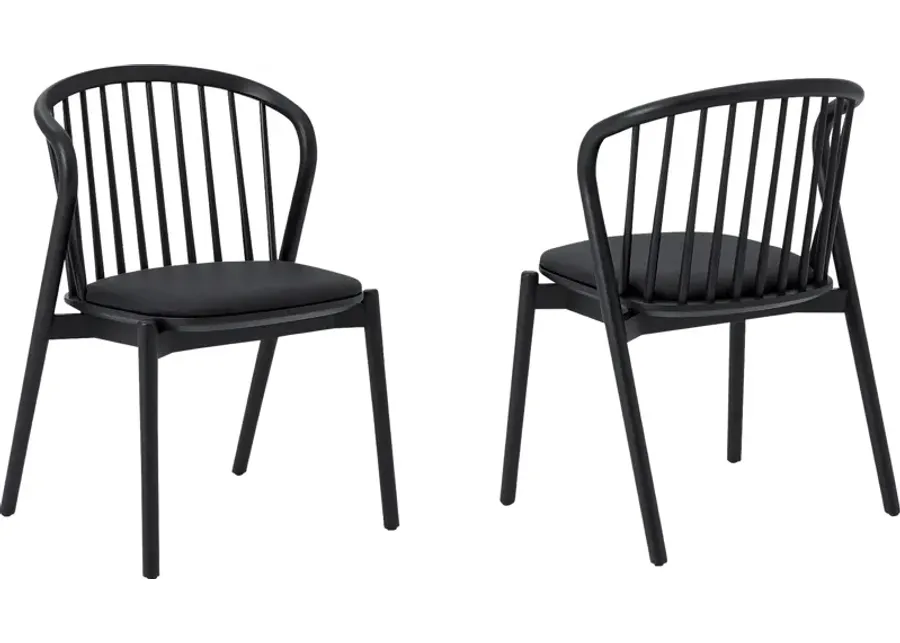 Savafait Black Side Chair, Set of 2-Black