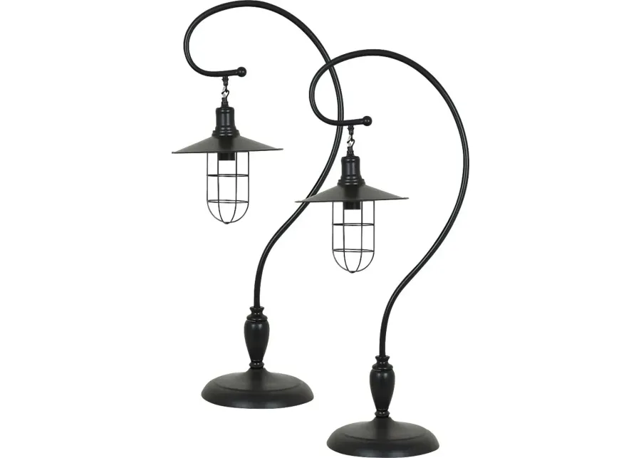 Callow Trace Bronze Table Lamps, Set of 2-Bronze